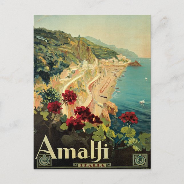 Amalfi Italia Italy Vintage Postcard (Front)
