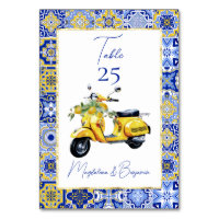 Amalfi Italian Blue Tile Scooter Lemons Wedding
