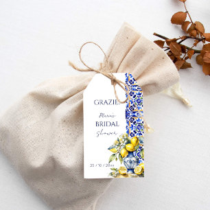 Amalfi Italian blue tiles lemons thank you favour Gift Tags