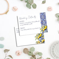 Amalfi Italian blue tiles lemons wedding details