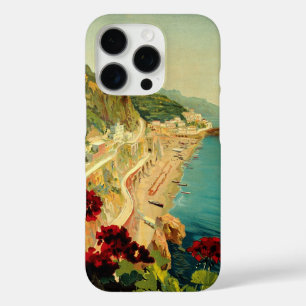 Amalfi Italian Coast, Vintage Travel Poster Italy iPhone 16 Pro Case