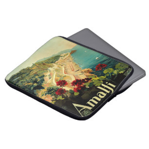 Amalfi Italian Coast, Vintage Travel Poster Italy Laptop Sleeve