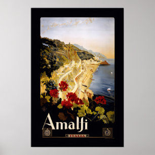 Amalfi Italy920s Vintage Style Travel Art Classic Poster
