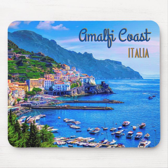 Amalfi Italy Cliff Homes Amalfi Coast Travel Mouse Pad (Front)