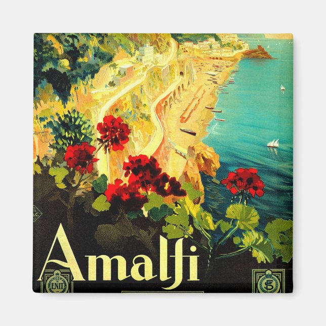 Amalfi Italy Italia VintageTravel Advertisement Magnet (Front)
