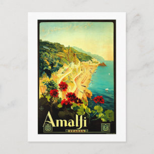 Amalfi Italy Italia VintageTravel Advertisement Postcard