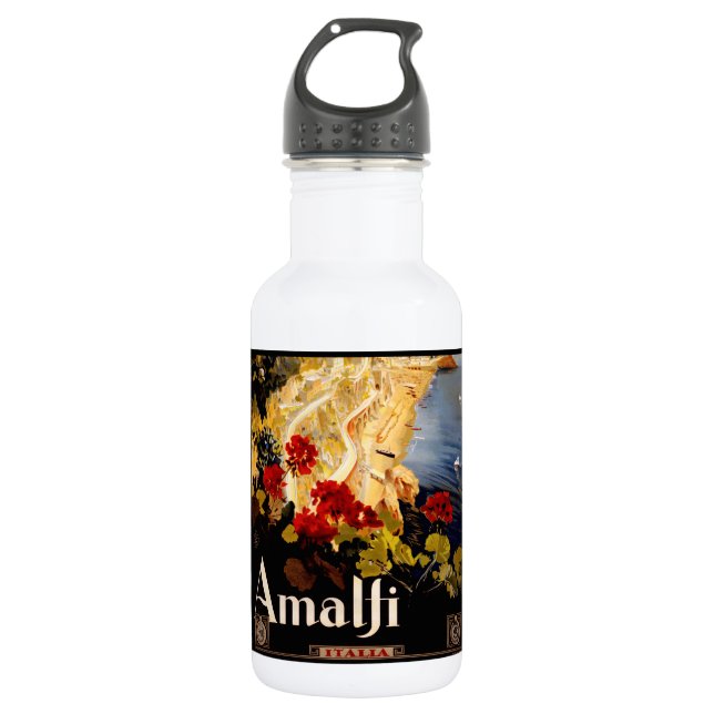 Amalfi Italy Travel Poster Art Graphic 532 Ml Water Bottle (Front)