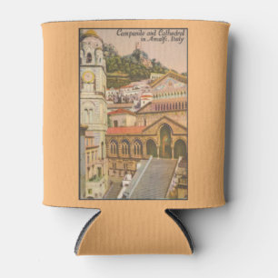 Amalfi, Italy Vintage Cathedral Photo Can Cooler