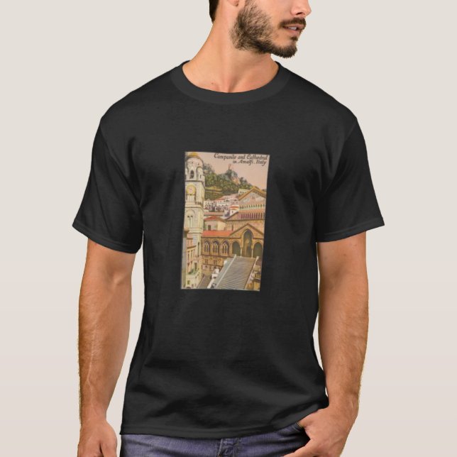 Amalfi, Italy Vintage Travel Postcard T-Shirt (Front)