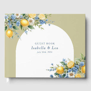 Amalfi Lemon and Sage Green Arch Wedding Guest Book