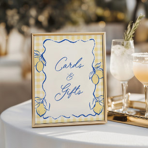 Amalfi Lemon Blue & Yellow Cards & Gifts Poster