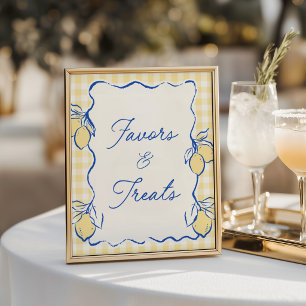 Amalfi Lemon Blue & Yellow Favours & Treats Poster