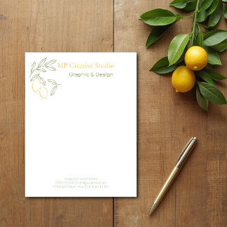 Amalfi Lemon Chic Custom Letterhead