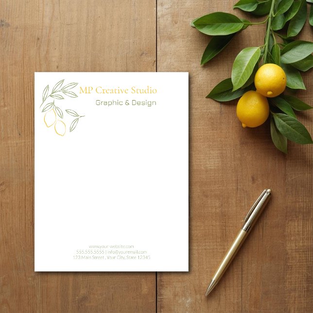Amalfi Lemon Chic Custom Letterhead (Creator Uploaded)