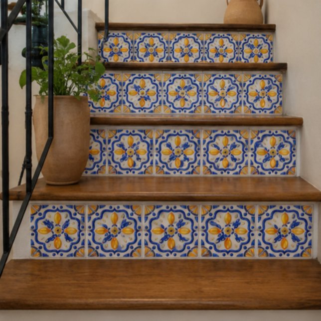 Amalfi Lemon Citrus Watercolor Mediterranean  Tile (Creator Uploaded)