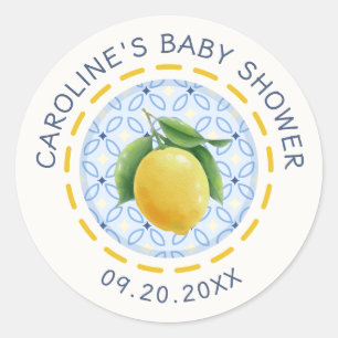 Amalfi Lemon Italian Baby Shower Classic Round Sticker