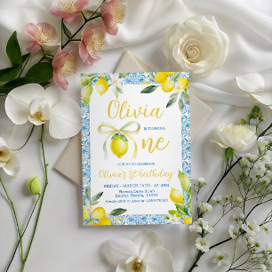 Amalfi Lemon Mediterranean 1st Birthday Invitation