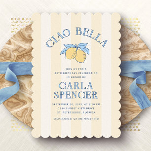 Amalfi Lemon Mediterranean Birthday Invitation