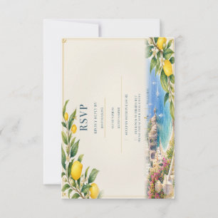 Amalfi Lemon Mediterranean Blue & Yellow RSVP Card
