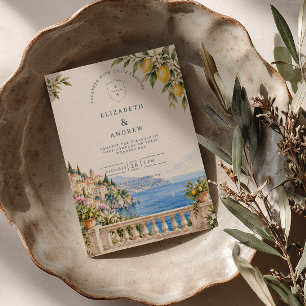 Amalfi Lemon Terrace Italian Garden Wedding Invitation