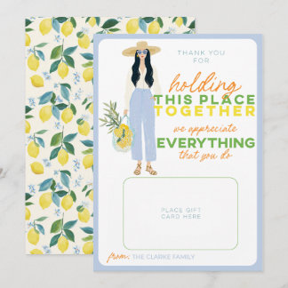 Amalfi Lemon Thank You Gift Card Holder
