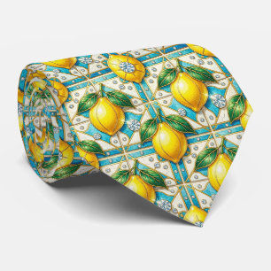 Amalfi Lemons Faux Silk Luxury Designer Style Tie