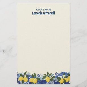 Amalfi Lemons Personalized Italian Lemon Citrus Stationery