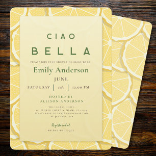 Amalfi Minimal Bridal Shower Ciao Bella Invite