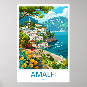 Amalfi Park Poster Ski Travel NationalVintage