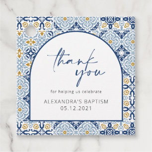 Amalfi Positano Mediterranean Blue Tile Thank You Favour Tags