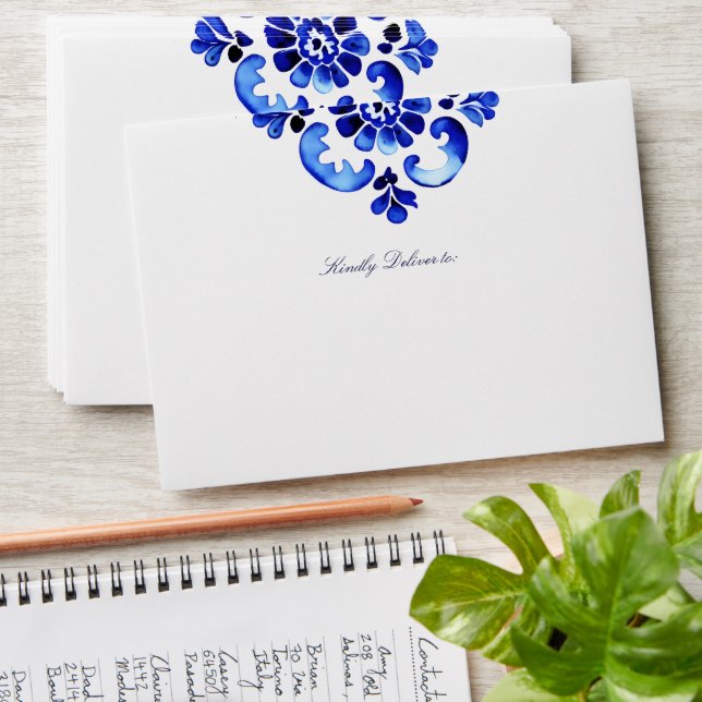 Amalfi Positano Vietri blue Majolica tiles Envelope (Stacked)