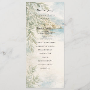 Amalfi Reverie Mediterranean Coast Wedding Program Menu