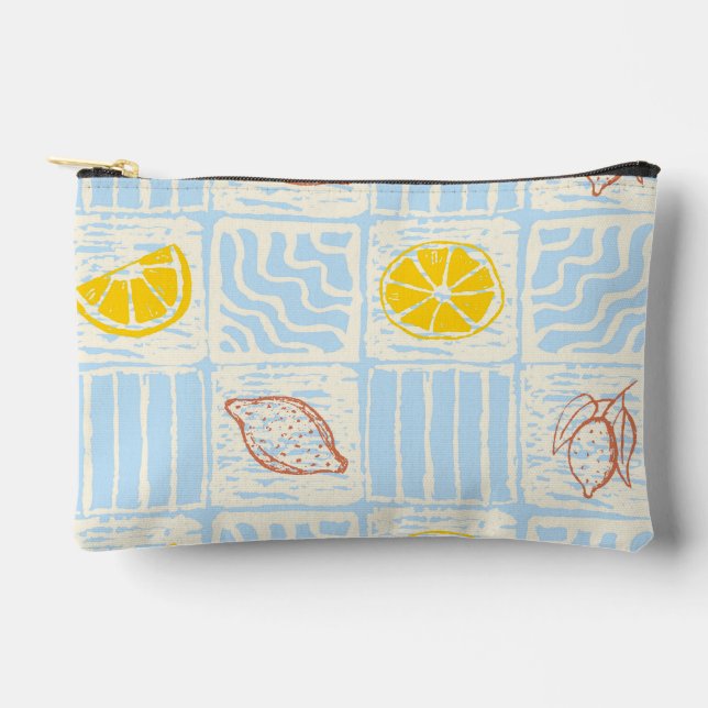 Amalfi style seamless pattern with lemons accessory pouch (Front)