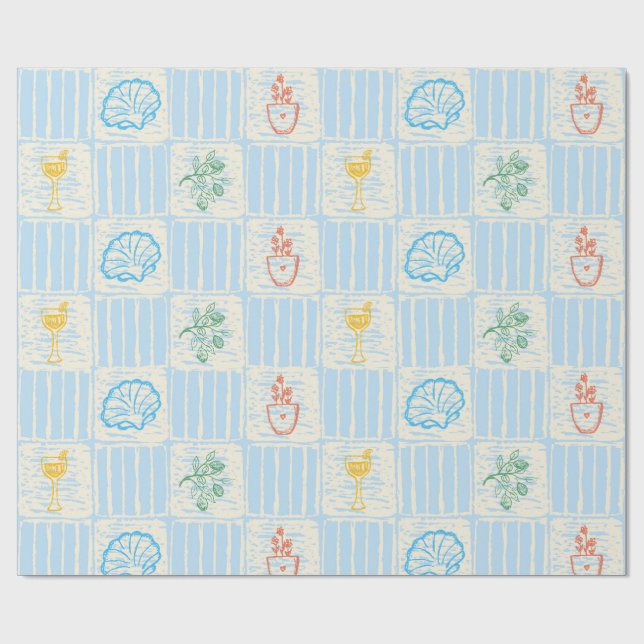 Amalfi style seamless pattern wrapping paper (Flat)