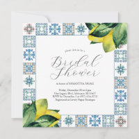 Amalfi Tile & Watercolor Lemon Bridal Shower