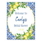 Amalfi Watercolor Lemon shower welcome Poster