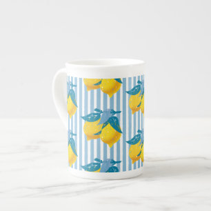 Amalfi Yellow Lemons Mediterranean Style Bone China Mug