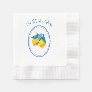 Amalfi Yellow Lemons Mediterranean Style Napkin