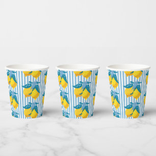 Amalfi Yellow Lemons Mediterranean Style Paper Cups