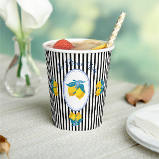 Amalfi Yellow Lemons Mediterranean Style Paper Cups