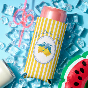 Amalfi Yellow Lemons Mediterranean Style Seltzer Can Cooler