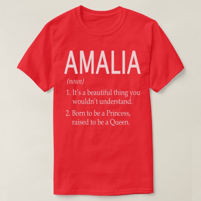 Amalia Name Gift T-Shirt (Design Front)