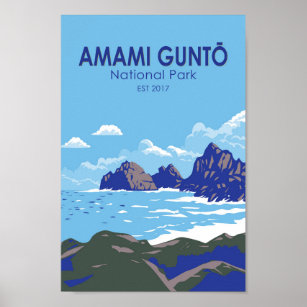Amami Gunto National Park Japan Travel Art Vintage Poster