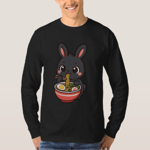 Amami Rabbit Eating Ramen Noodles Kawaii Cute Funn T-Shirt