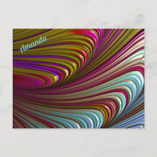 AMANDA~ 3D Fractal Design Pattern ~ Candy Treat ~  Postcard
