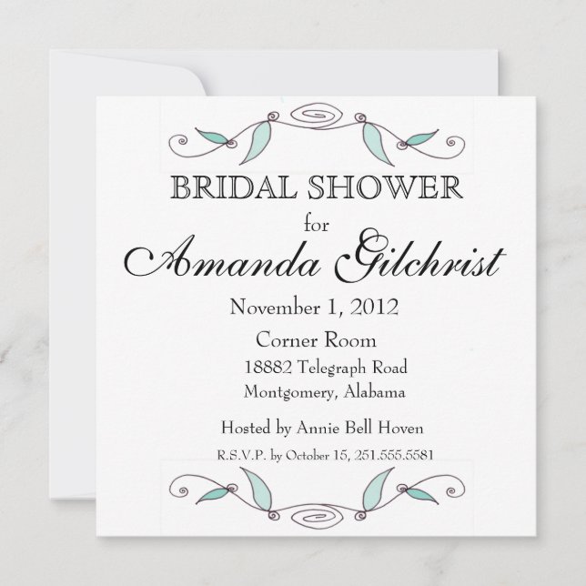 Amanda and Joseph - Square Bridal Shower Invitatio Invitation (Front)