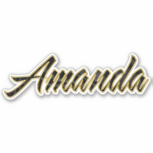 Amanda black gold lettering sticker