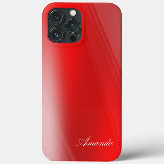 Amanda - Custom Name, Shades Of Red iPhone Case (Back)