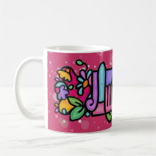 AMANDA Custom painted coffee cup.Pk. Dots Coffee Mug