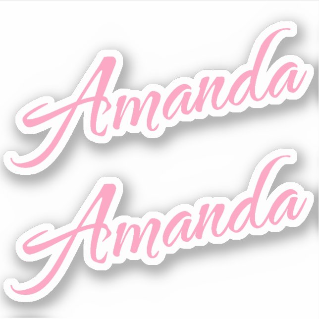 Amanda Decorative Name in Pink x2 Sticker (Front)